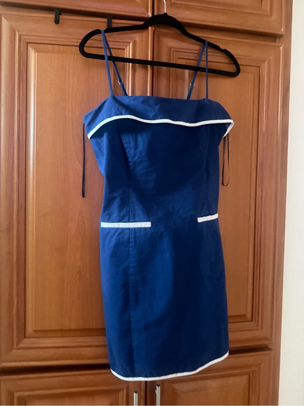 Lost + Wander Navy Mini Dress with White Trim